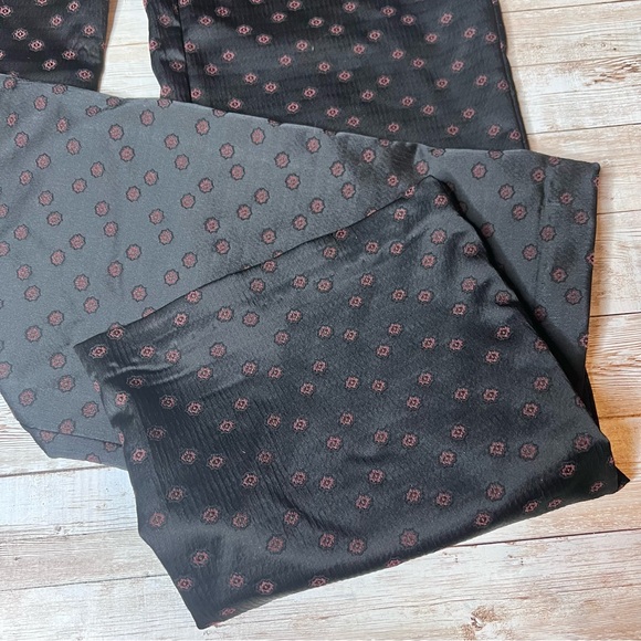 💚Tessuto black/burgundy print pants - Picture 3 of 8